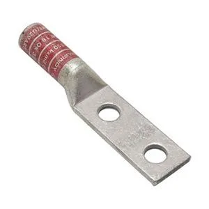 Copper lug with two mounting holes and long barrel