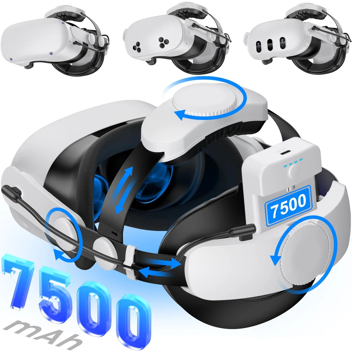 Kawaye MQ2001-UT-US VR Accessory Head Strap 7500mAh White — product photo