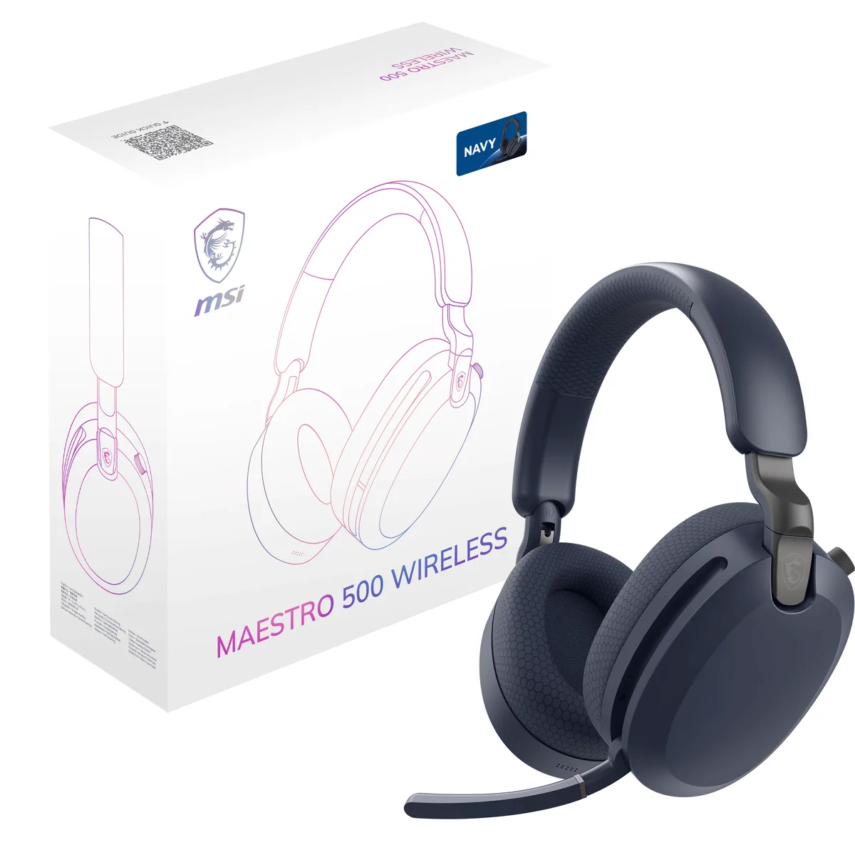 MSI MSI MAESTRO 500 WIRELESS OS3-8ZC9003-000 gaming headset Navy — product photo