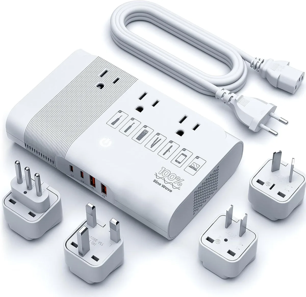 BFKK BFKK 500/350W Pure Sine Wave Travel Adapter 220V to 110V — product photo