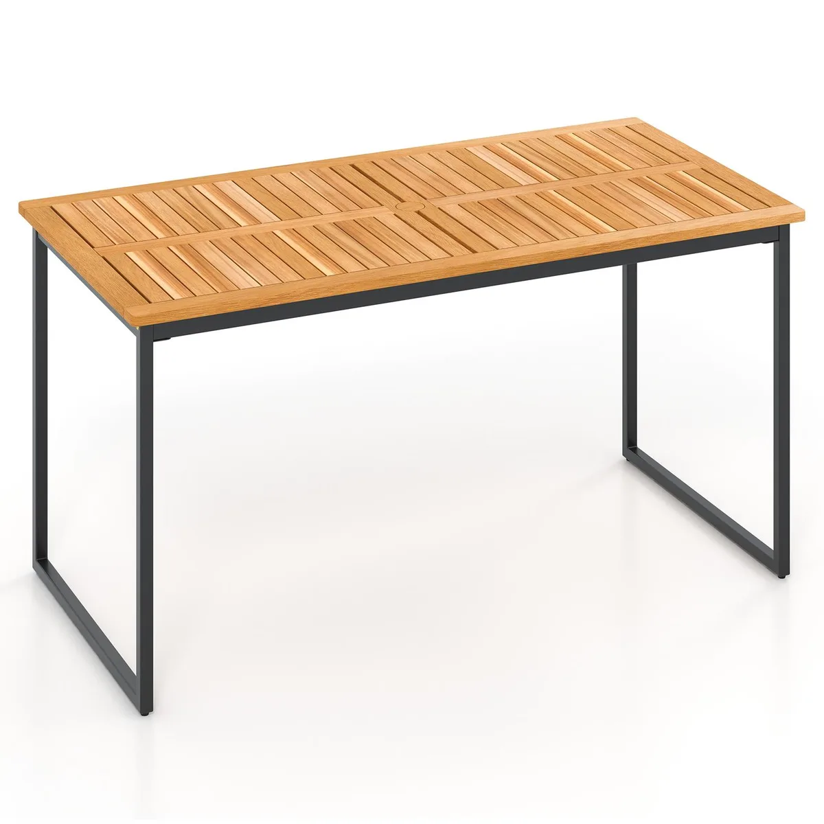 SlickBlue SlickBlue Acacia Wood Dining Table 55" x 27.5" x 29" Natural Black — product photo