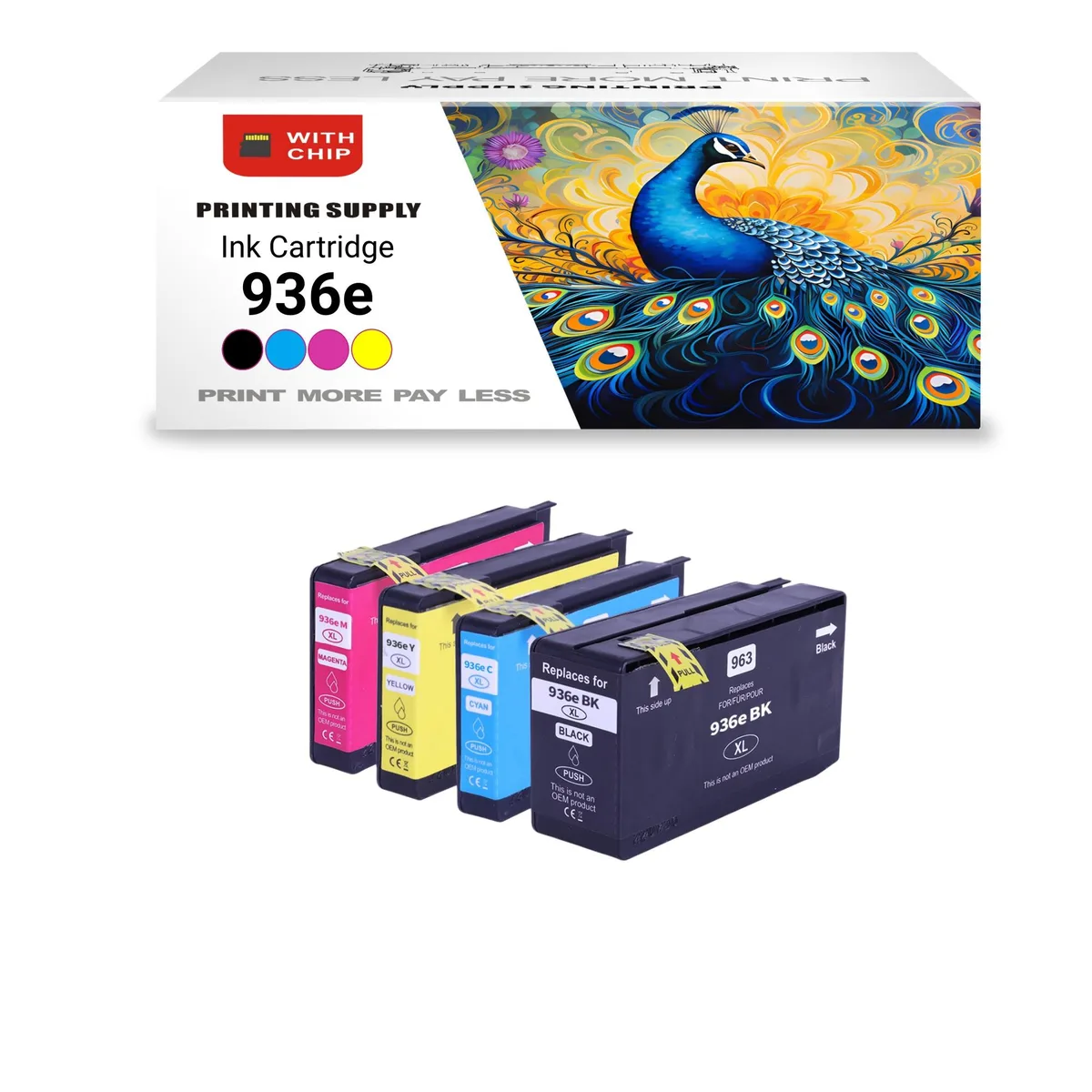 New Brand New Brand 936e 4-Pack B/C/Y/M High Yield Ink Cartridges — product photo