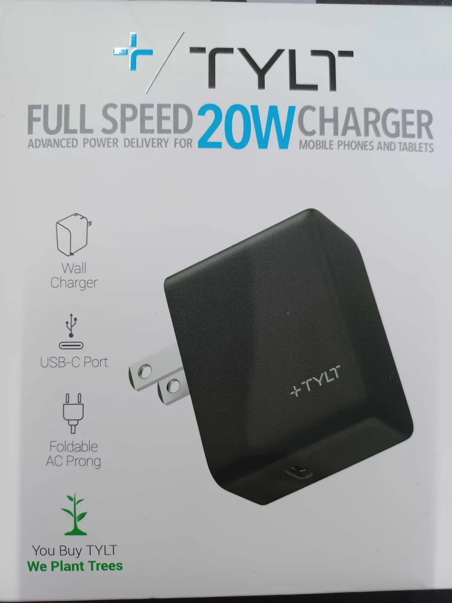 Tylt Tylt Full Speed 20W USB-C Charger Black — product photo