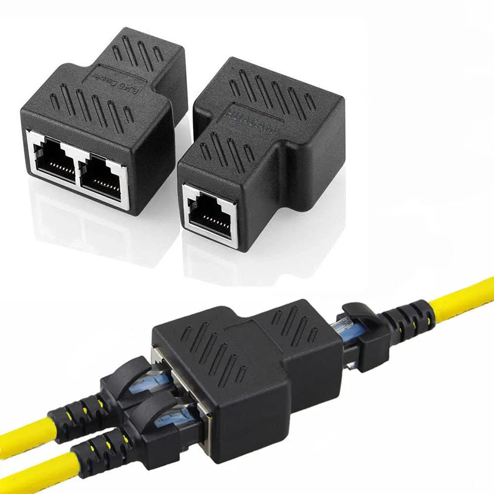 Mickey Technology Mickey Technology RJ45 Splitter Adapter 1 to 2 Female Cat5-7 — product photo