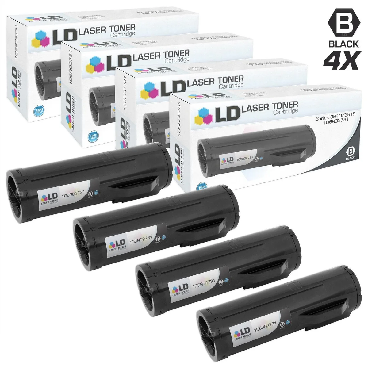 LD Products LD Products 106R02731 Extra High Yield Black Toner Cartridge 4-Pack — product photo