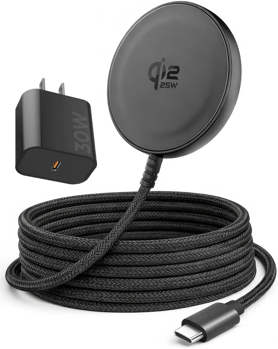 Luisport Luisport Qi2.2 25W Magnetic Wireless Charger with 30W Adapter and 6ft Cable (Black) — product photo