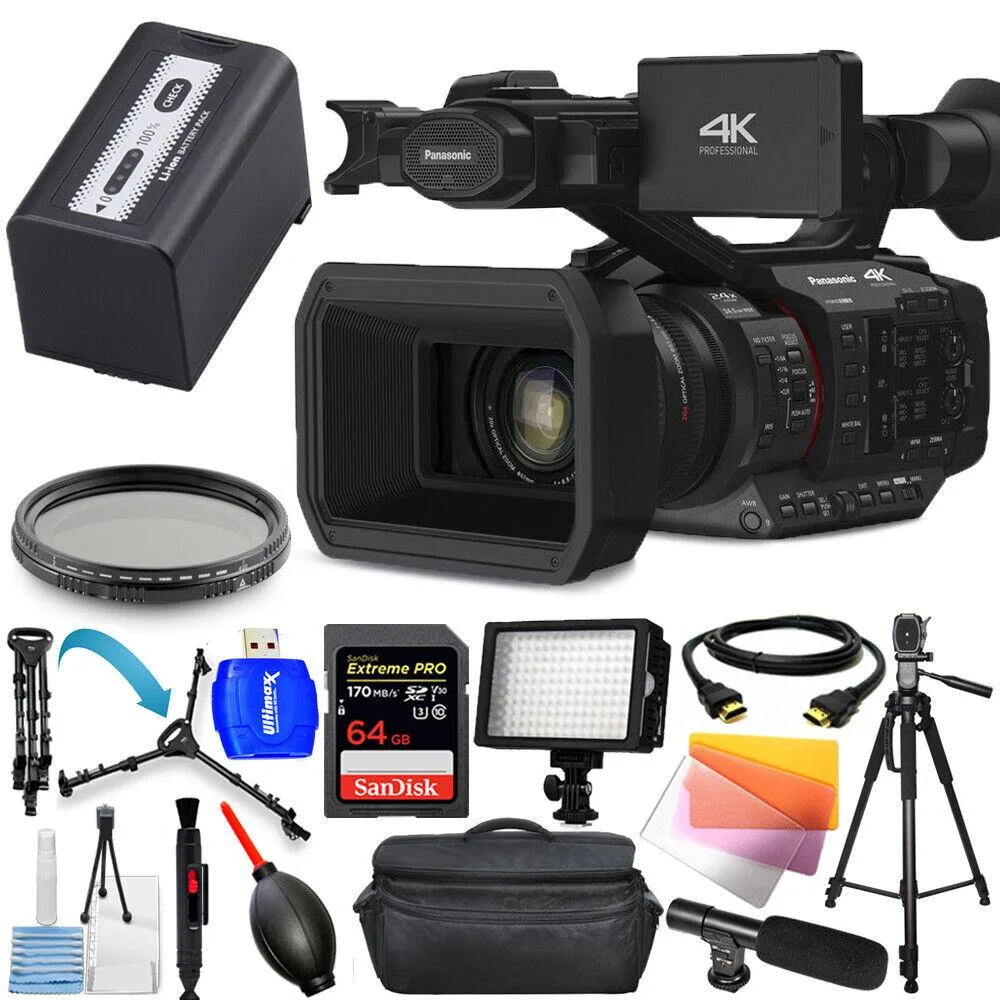 Panasonic Panasonic HC-X20 4K Professional Camcorder 13PC Accessory Kit — product photo