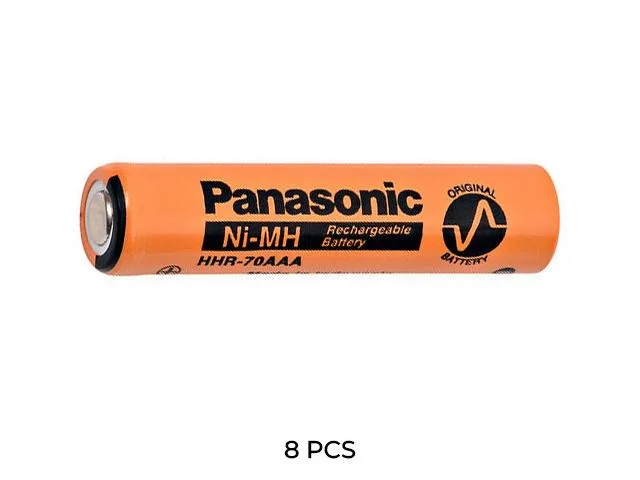 Panasonic Panasonic HHR-70AAA AAA NiMH 700 mAh 1.2 V flat-top rechargeable standard battery 8-pack — product photo