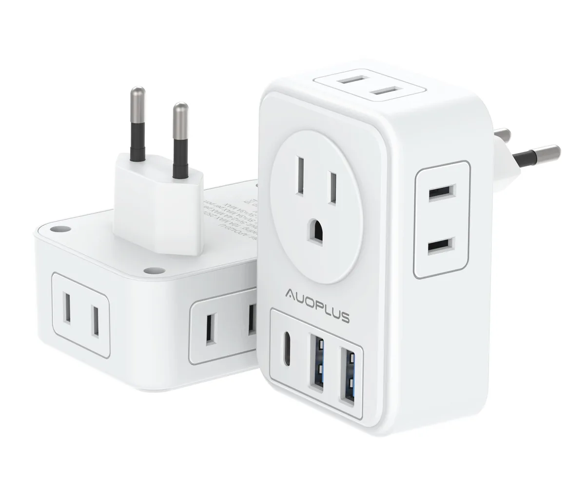  AUOPLUS AP420-OU-2Pack USB Charger 2 Pack Black 4 AC 3 USB 15W — product photo
