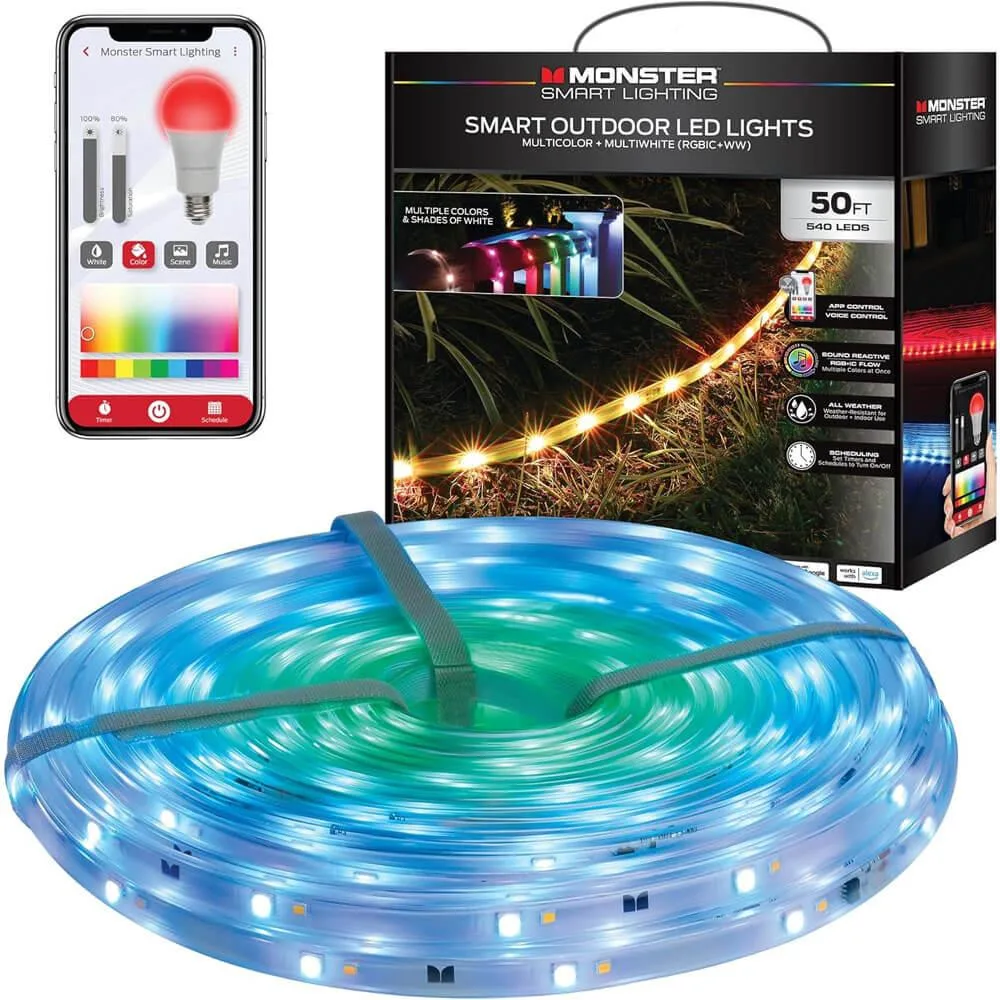 Monster Monster MOW71006ICW 50 Ft Sound Reactive Outdoor LED Strip — product photo