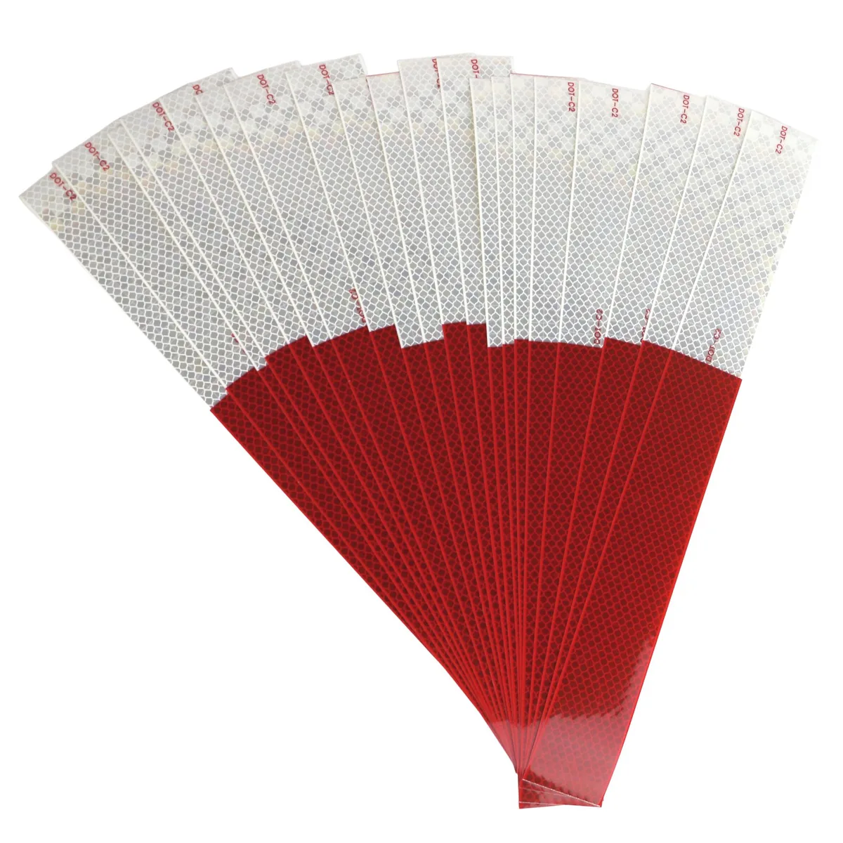 20 strips of 2-inch red and white honeycomb reflective tape