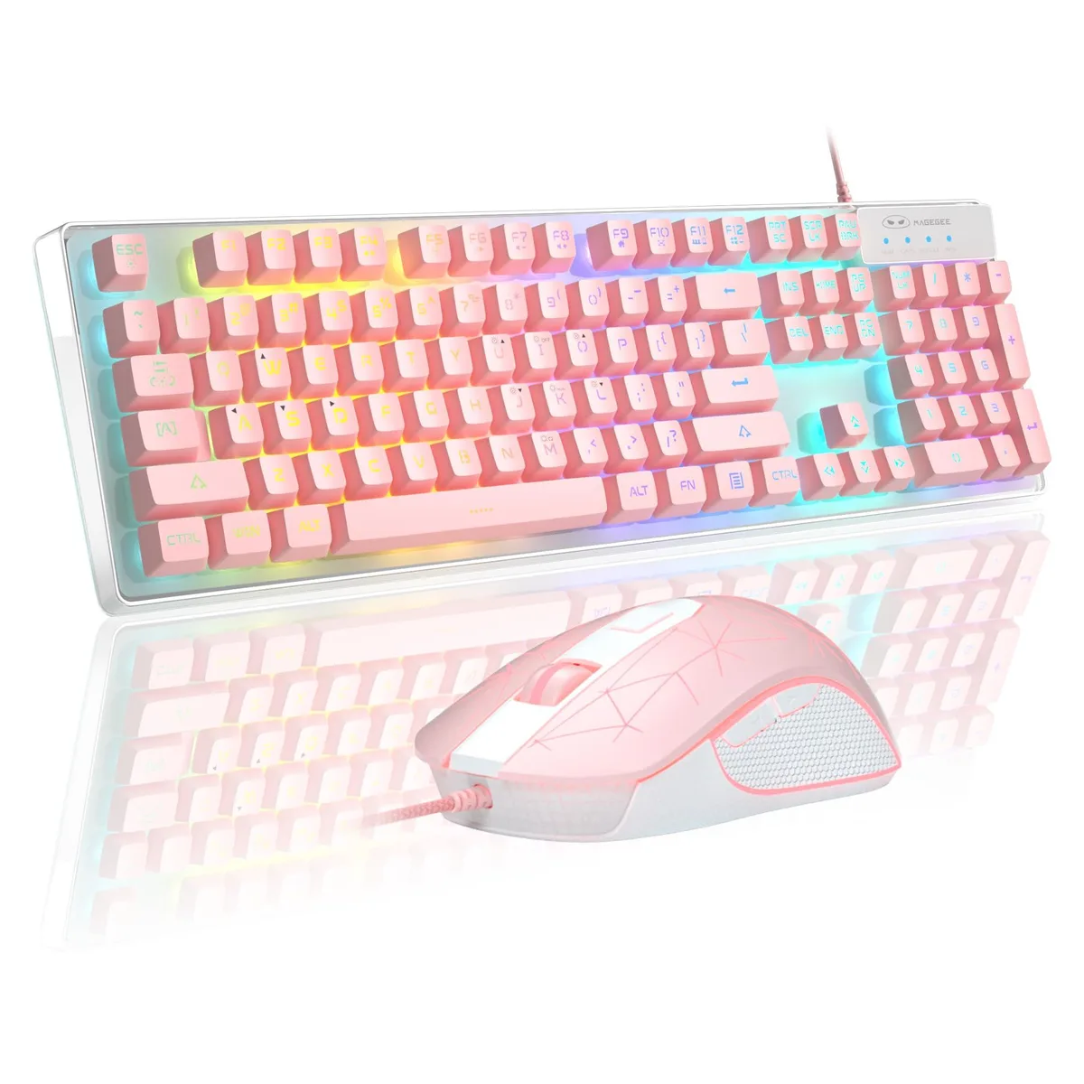 Magegee K1 104-Key Gaming Keyboard and Mouse Combo Pink — product photo