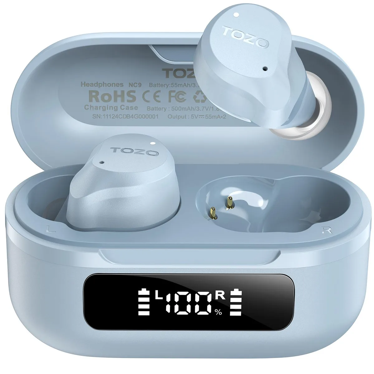 TOZO Store TOZO Store NC9 Wireless Earbuds Light Blue — product photo