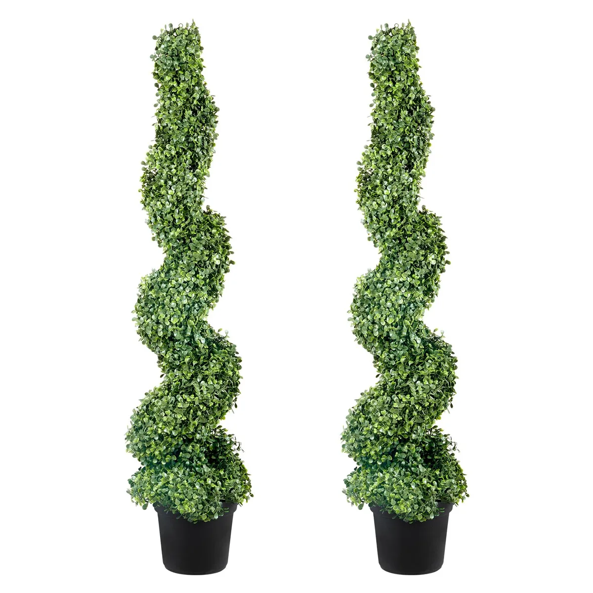 VEVOR VEVOR Artificial Boxwood Spiral Topiary 122cm 2 pcs 10 Leaves — product photo