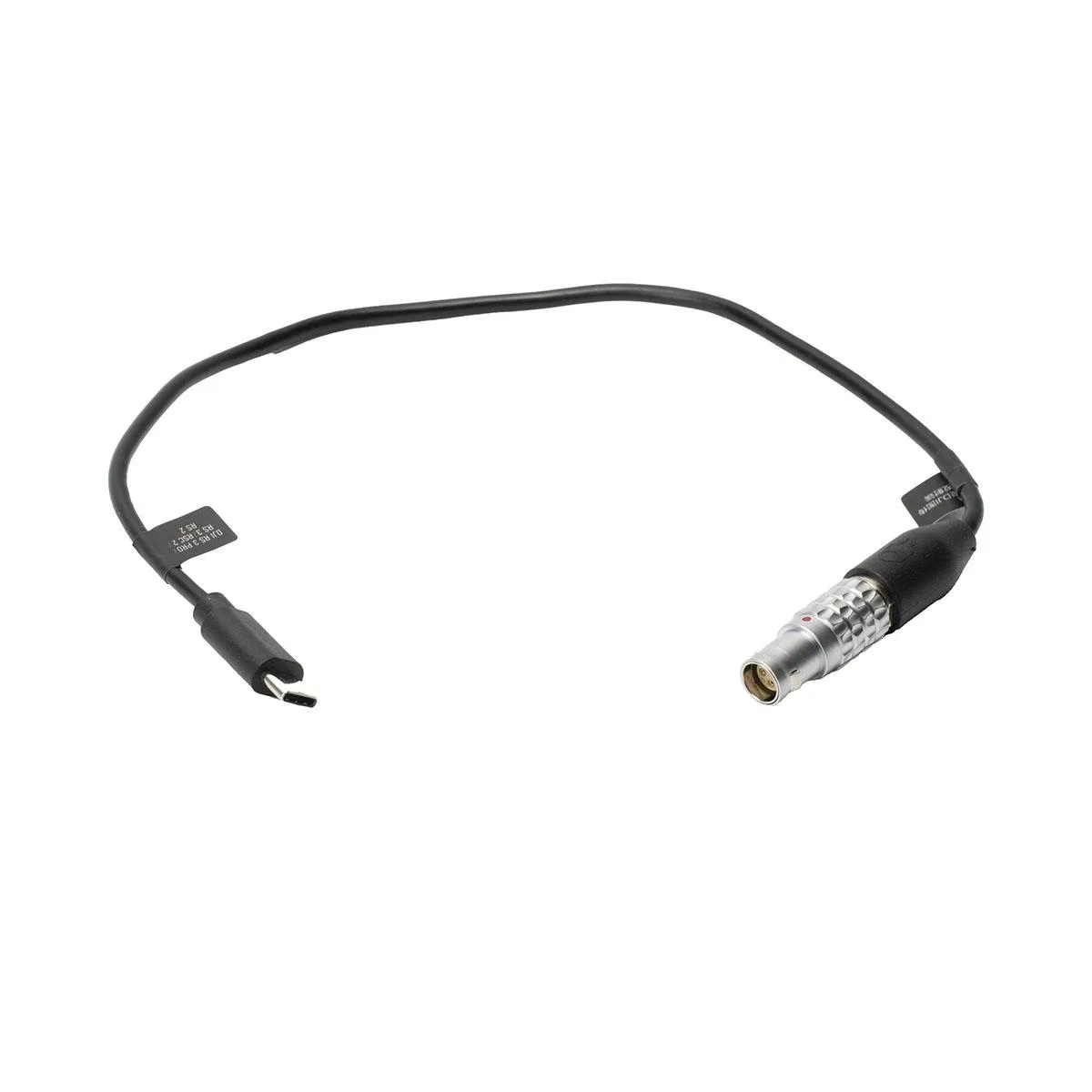 Black USB-C to 4+2-pin coiled control cable, 14.17 inches long