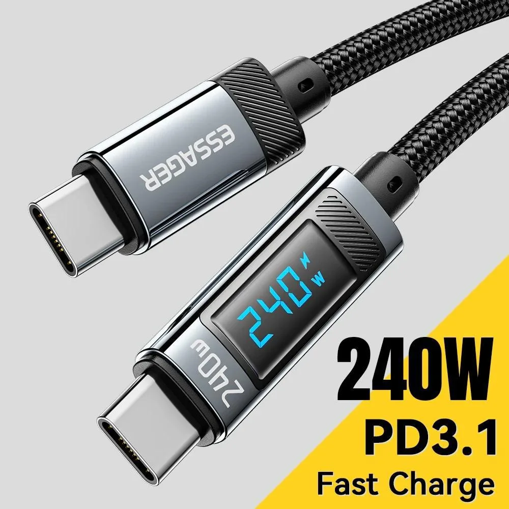 LUOM LUOM Essager HC240W USB-C Cable 240W 3.3ft Black — product photo