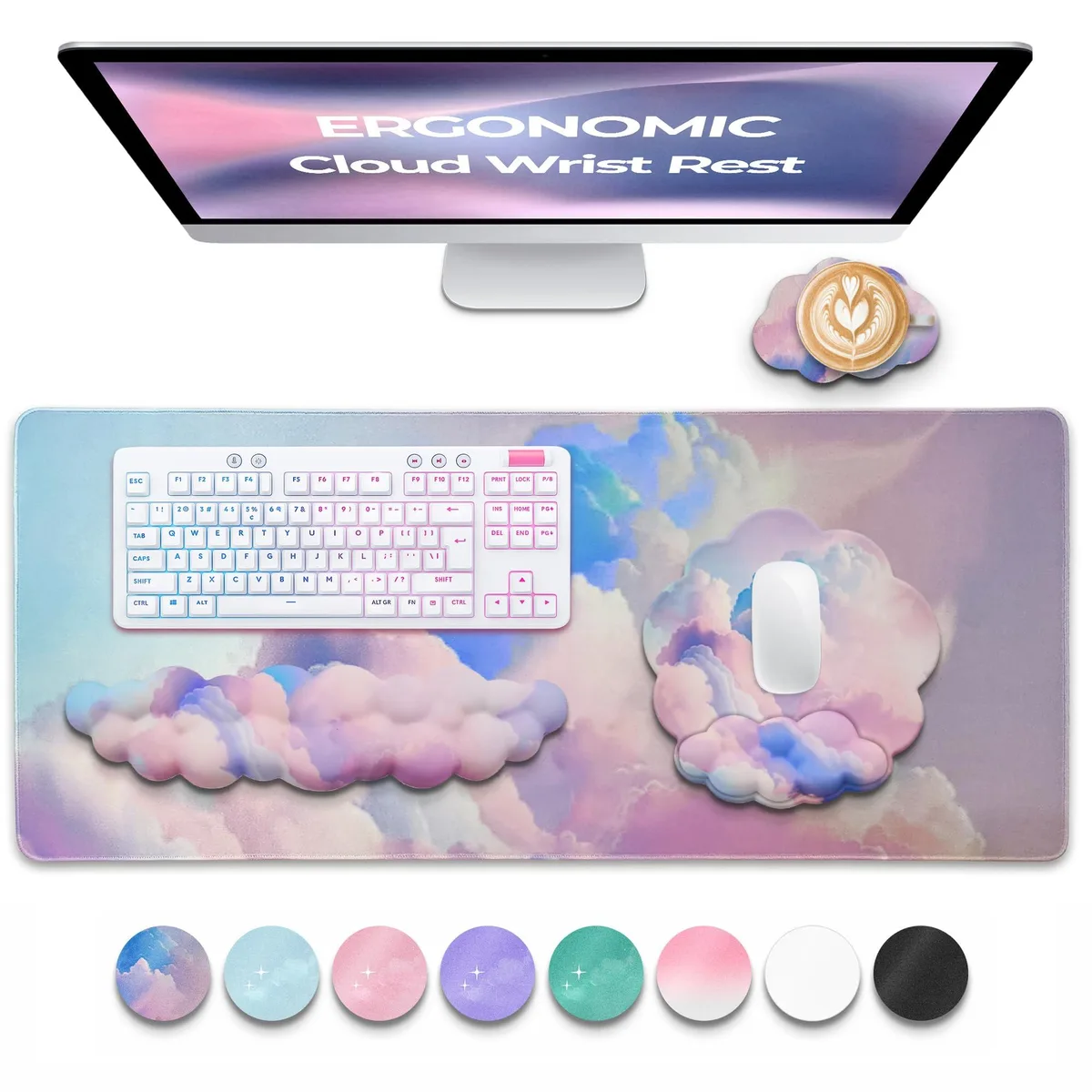  TheTrulyCharter Cloud 4-Piece Wrist Rest Set 16.73x3.93 in — product photo