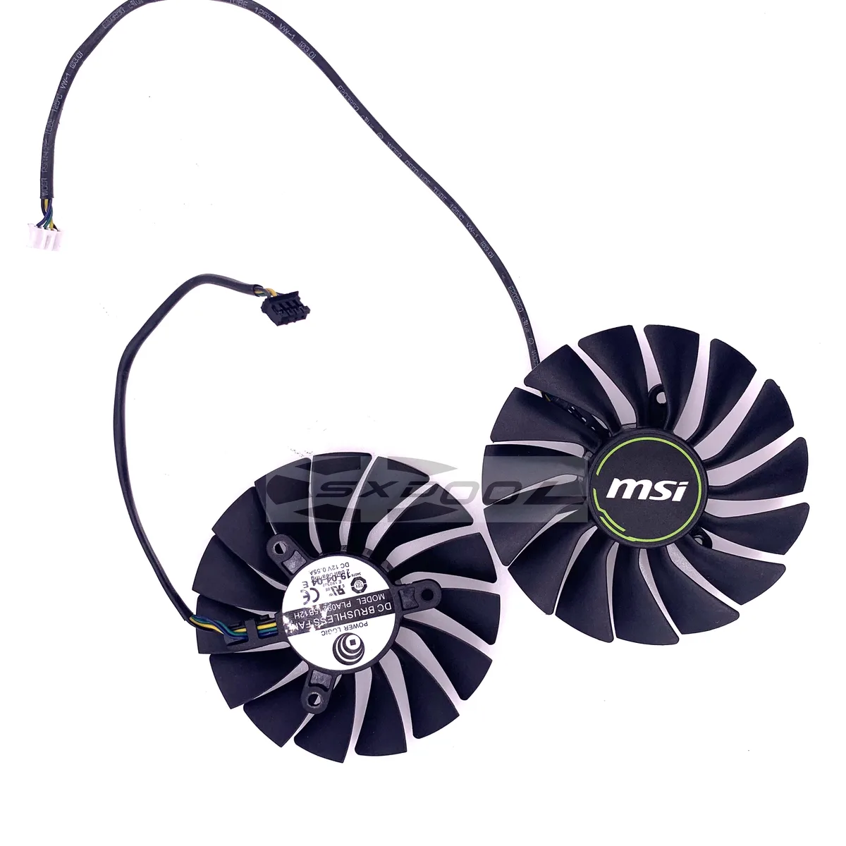 SXDOOL SXDOOL PLA09215B12H 12V 0.55A 88mm 15mm RTX 2080 VENTUS OC GPU fan pair — product photo