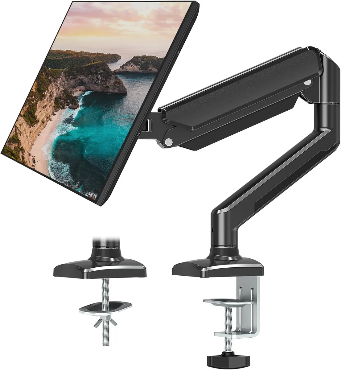 PISKEKAT PISKEKAT ErgoFocus Single Monitor Arm 32in 4.4-19.8lbs VESA 75/100 — product photo