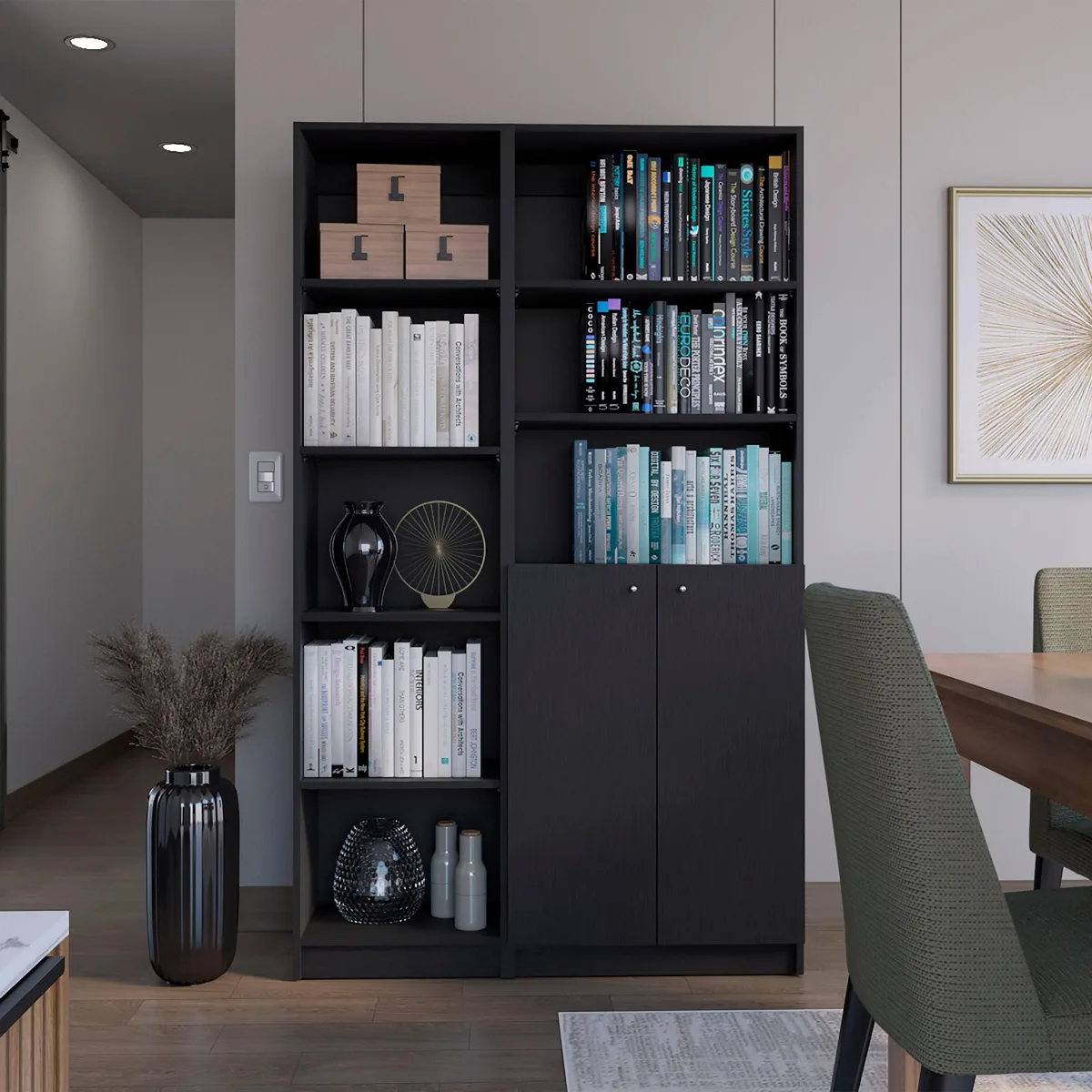 FM FURNITURE FM FURNITURE Drexel 2-Piece Bookcase Set Black 71 24 17 11 — product photo