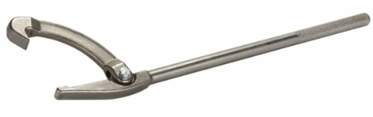 OTC 885 adjustable hook spanner wrench with long plated metal handle