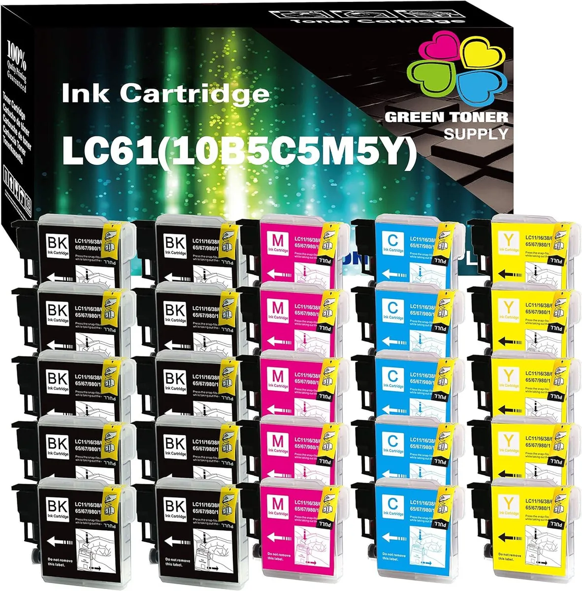 GTS GTS 25-Pack LC61/LC65 Ink Cartridges (10BK 5C 5Y 5M) — product photo