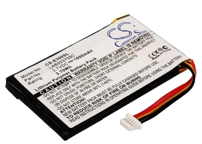 Rectangular replacement battery with silver label and connector plug