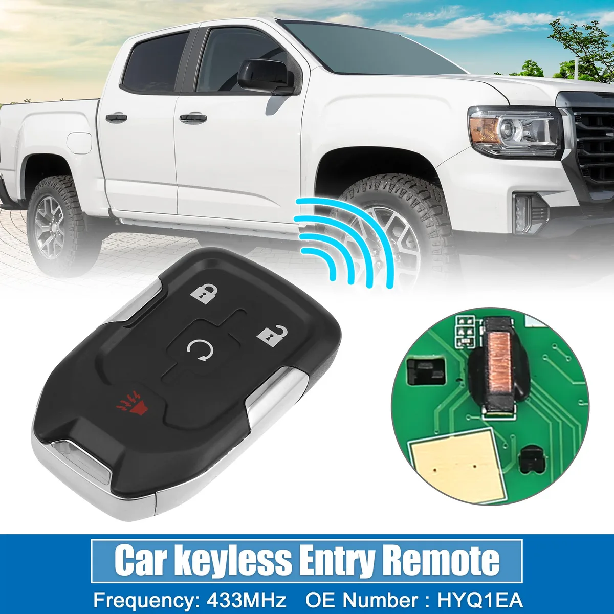 Unique-Bargains Unique-Bargains HYQ1EA 4-Button Proximity Key Fob 433MHz 46 Chip for GMC Acadia 2017-2020 Terrain 2018-2020 — product photo