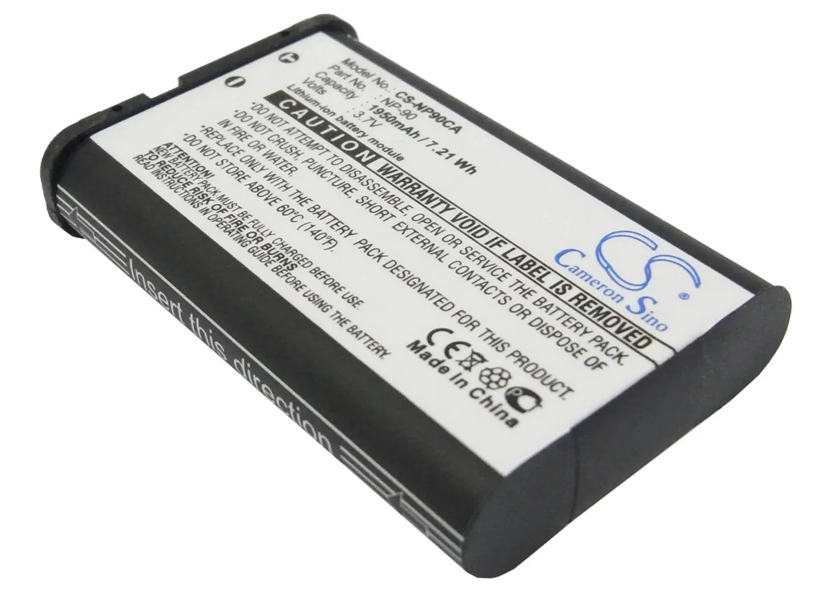 Rectangular Cameron Sino battery with gold contacts and grey label