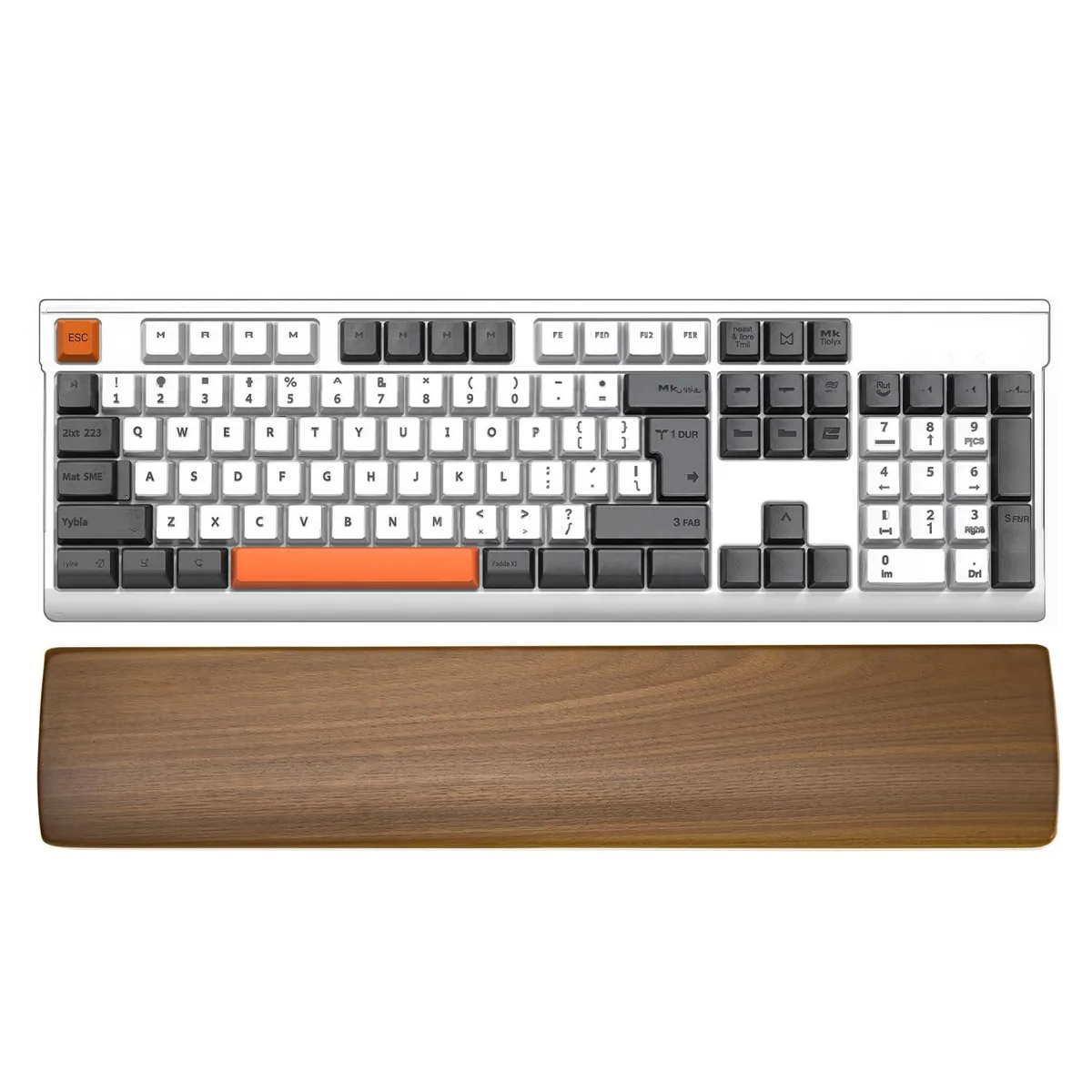  Wislist Walnut Wood Wrist Rest 104 Key 17.3 x 3.1 in — product photo