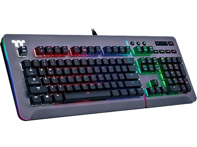 Thermaltake Thermaltake KB-LVT-SSSRUS-01 Level 20 gaming keyboard, Cherry MX Speed Silver, Titanium, 32 RGB zones — product photo