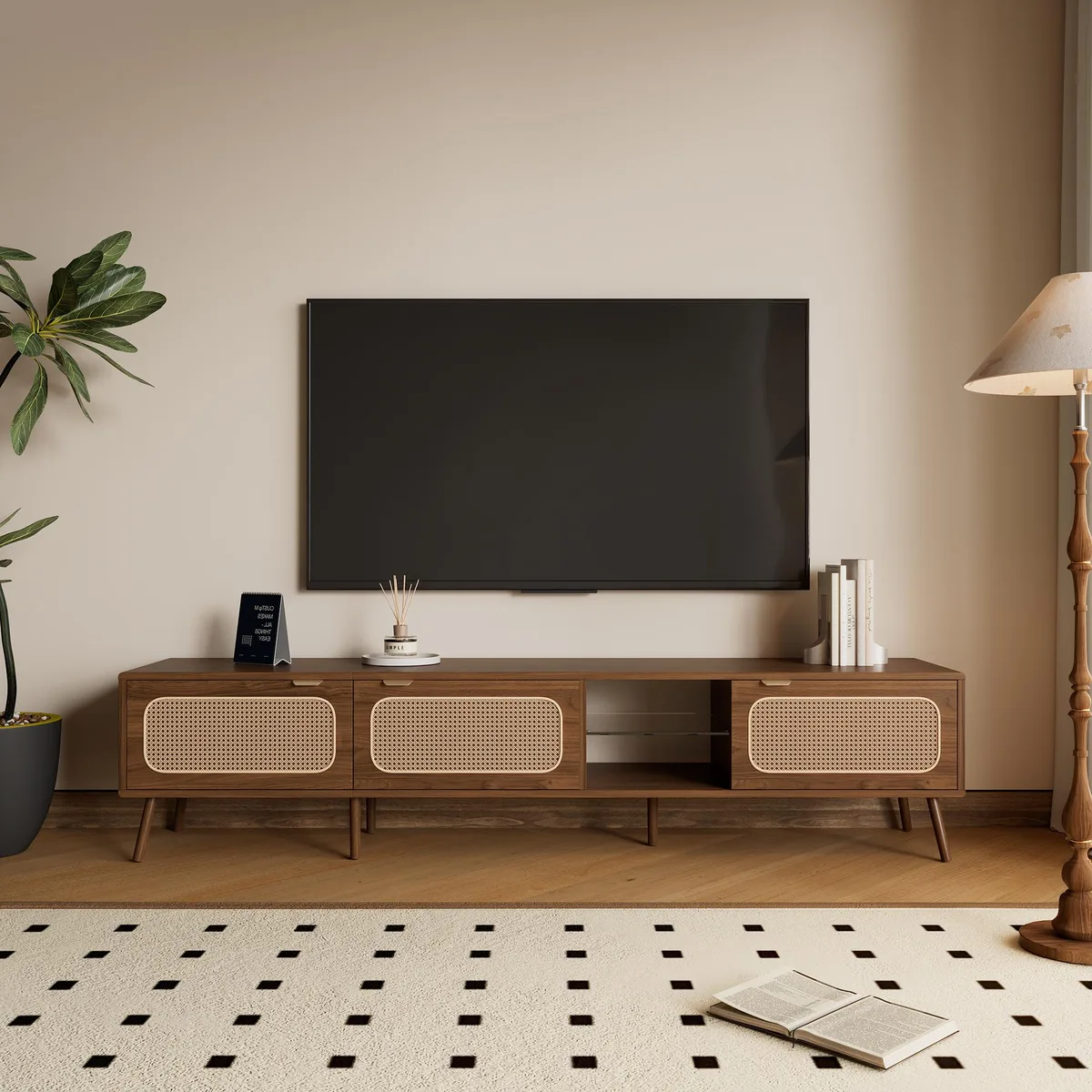 tuphen tuphen 78" TV Stand Walnut 75/80/85 inch — product photo