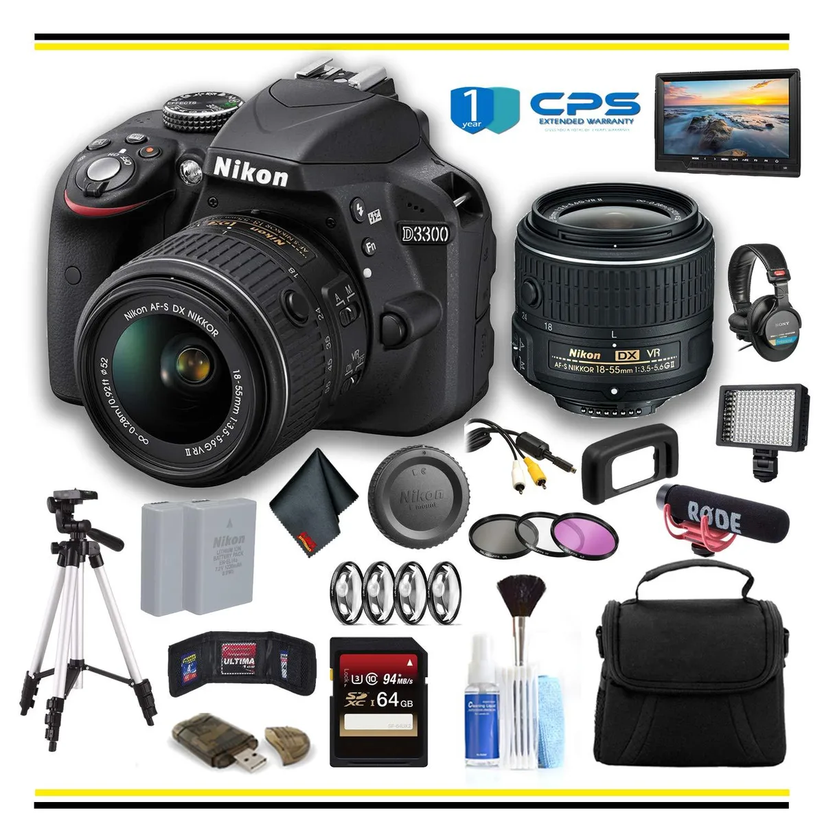 Nikon International Nikon D3300 DSLR Camera 18-55mm Professional Bundle — product photo