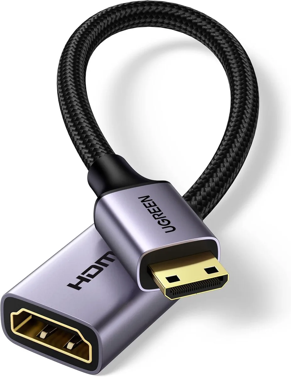 Vszerda Vszerda Mini HDMI to HDMI Adapter Grey 4K 60Hz 8 inch — product photo