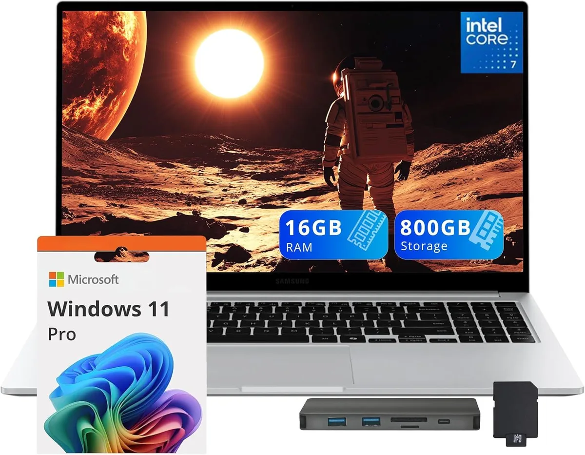 SAMSUNG SAMSUNG Galaxy Book4 15.6" FHD Business Laptop Intel Core 7 150U 16GB 800GB (512GB SSD + 288GB Dock) Silver — product photo