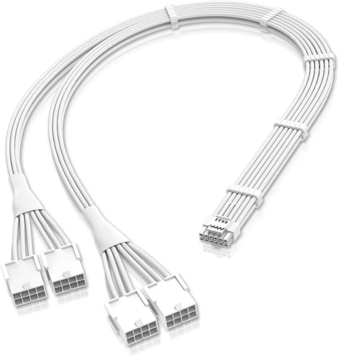 BFKK BFKK 12VHPWR PCIe 5.0 Male to 4x 8 Pin Extension Cable White — product photo