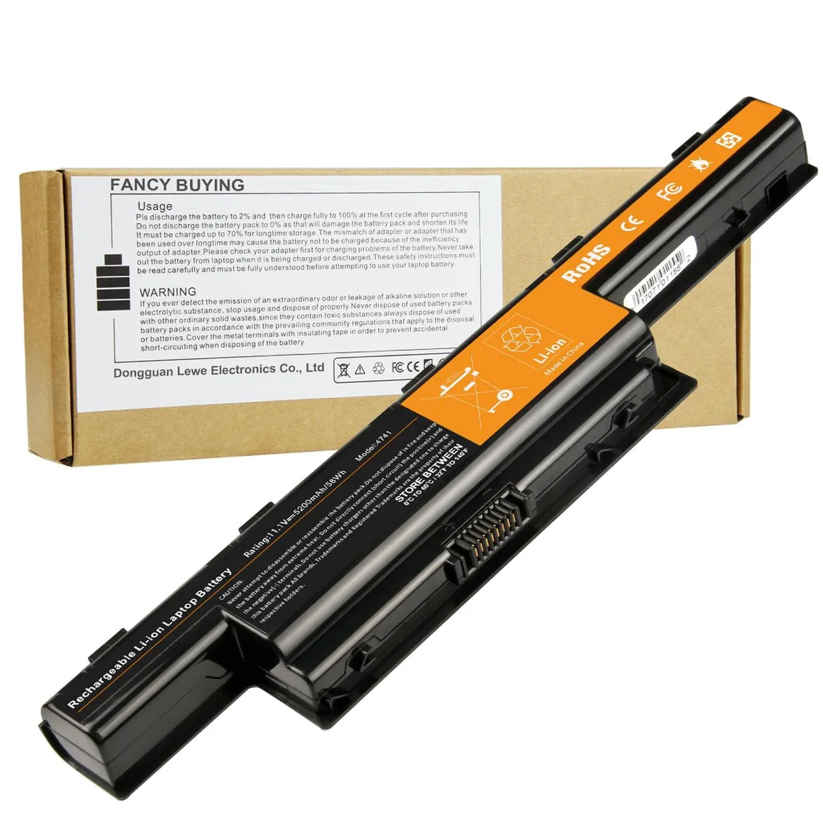  2-Power 4741 laptop battery 58Wh 11.1V 5200mAh 6-cell black — product photo