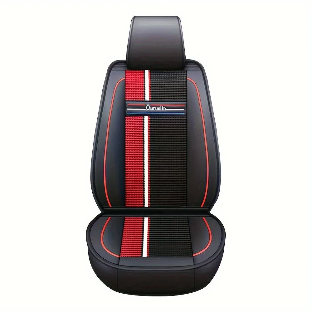 muchkey muchkey Car Seat Covers Universal 5 Seats PU Leather Red/Black — product photo