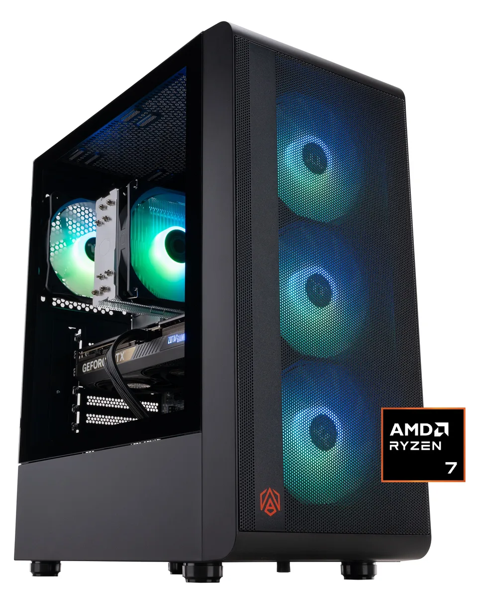 ABS ABS SR7700X50702 Gaming PC Ryzen 7 7700X RTX 5070 32GB DDR5 1TB NVMe — product photo