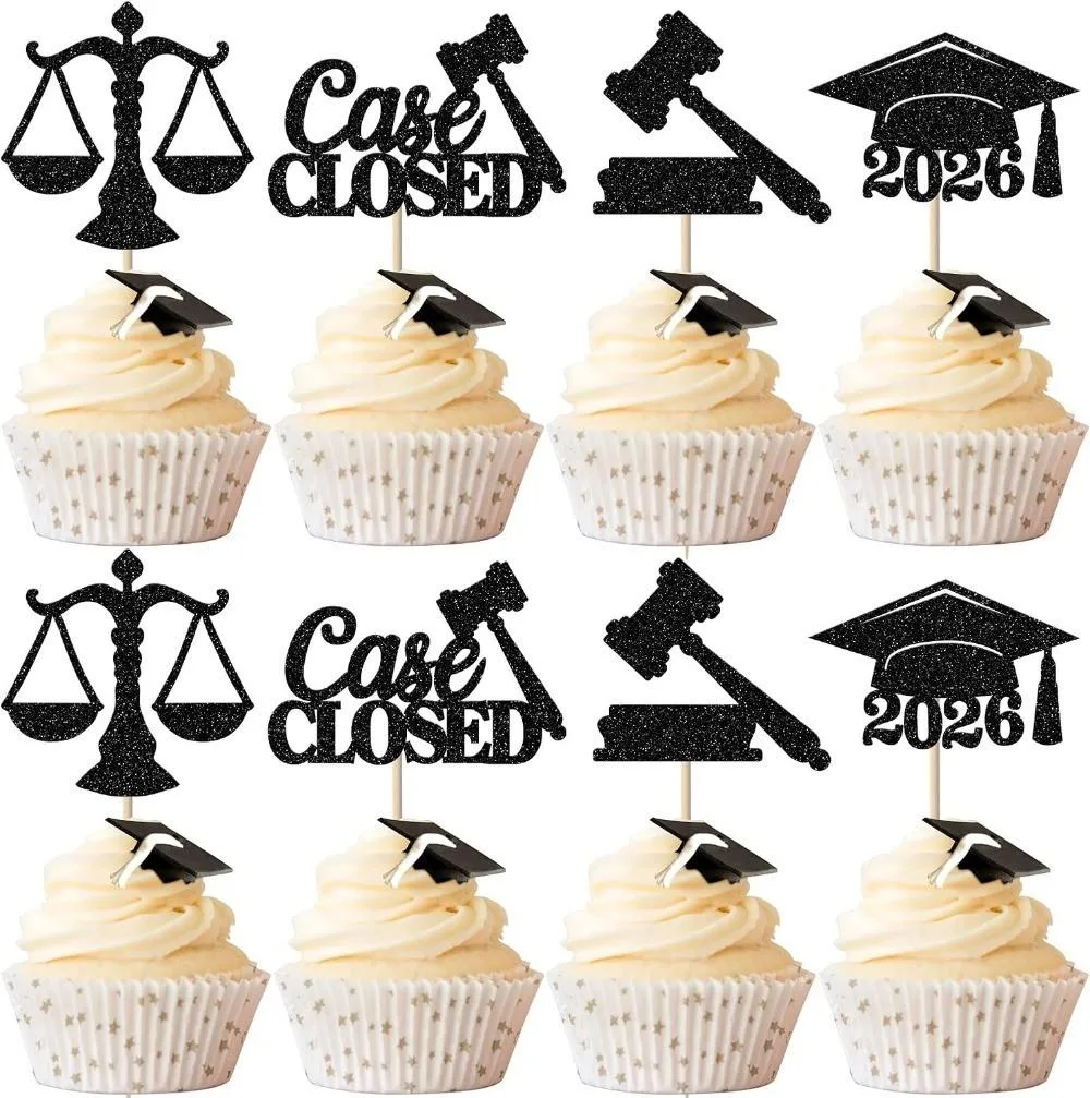 None Continuous None Continuous Lawyer 2024 Graduation Cupcake Toppers 24 Pack Glitter — product photo
