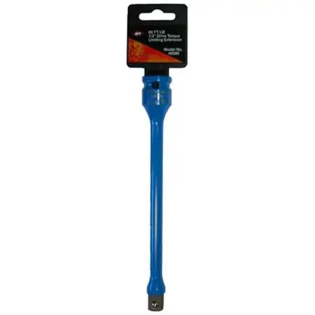 Blue torque limiting extension bar with powder coat finish