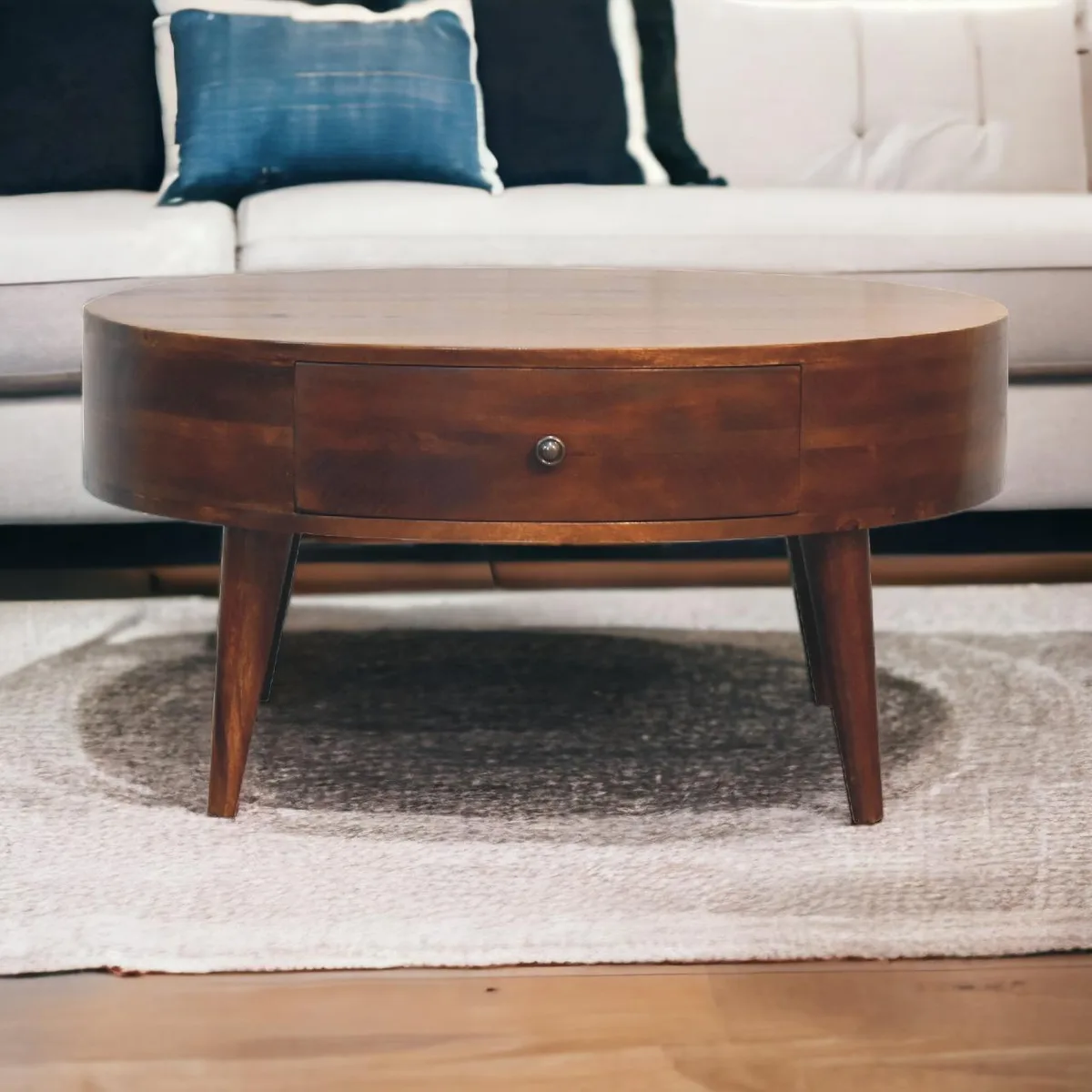 tuphen tuphen Solid Wood Odyssey Coffee Table 2 Drawer Nordic Legs Brown — product photo