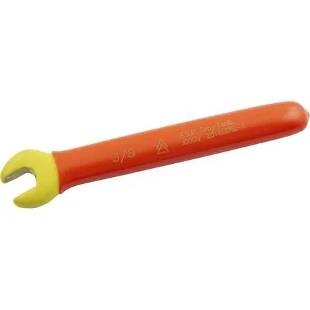 Gray Tools 1000 V insulated open-end wrench, 3/8 inch, orange and yellow layers