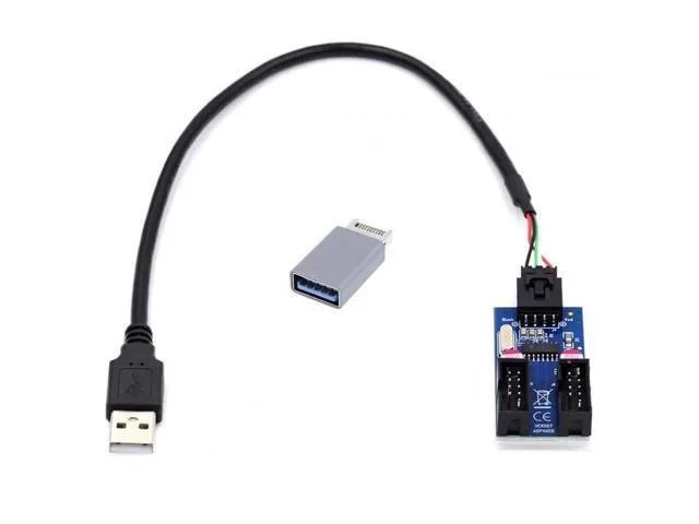 Manw Manw USB3.1 Type-E 20Pin Male to Dual USB2.0 A Female + 9Pin/10Pin Header Internal Hub Adapter — product photo