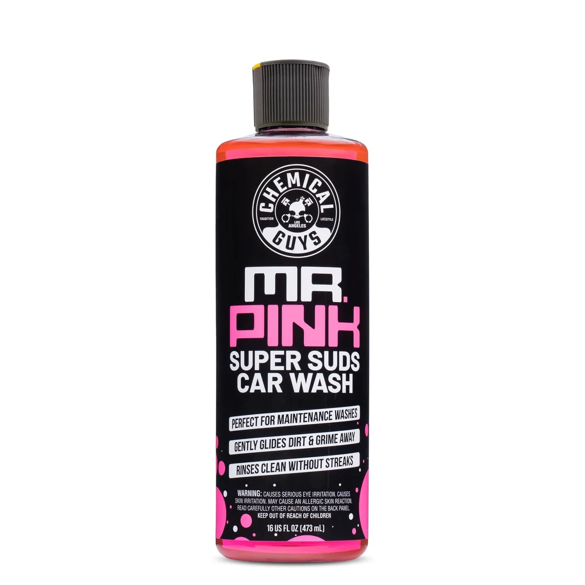 16 oz pink car wash soap bottle, 7.87 by 2.76 inches