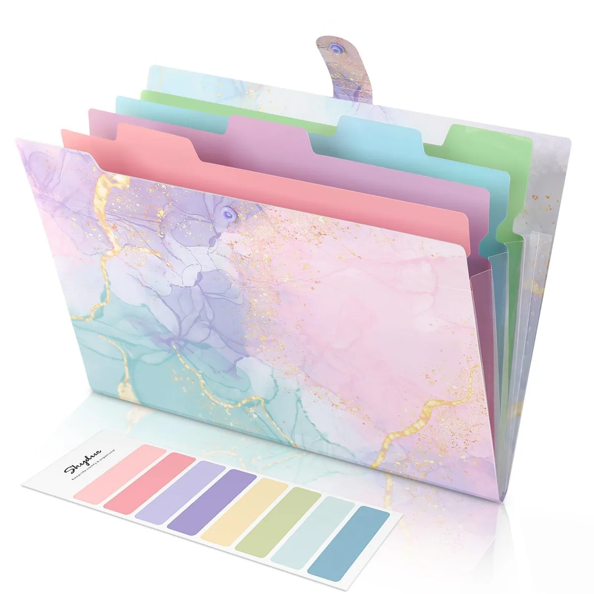  Skydue 12242WJJ-Marble-Pink 5-pocket expanding file folder — product photo