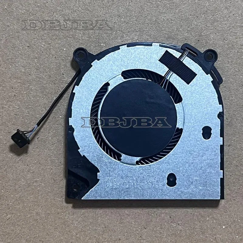 Small black laptop GPU cooling fan with plastic housing and wire connector