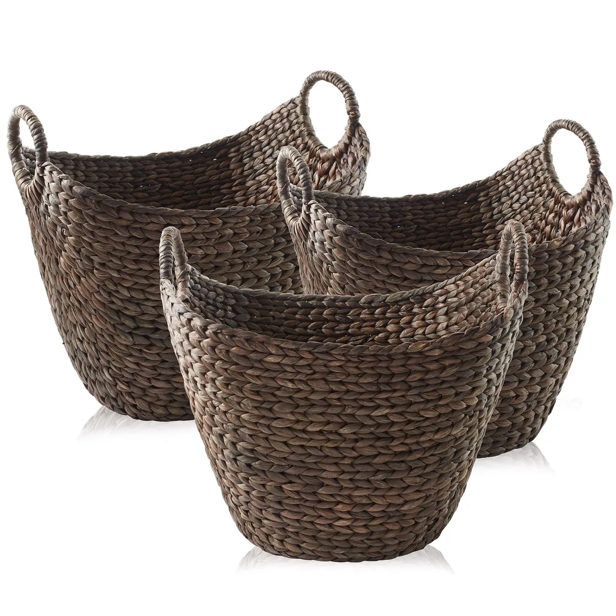 Casafield Casafield STO-B4648-BRN Set of 3 Espresso Boat Baskets Shelving — product photo