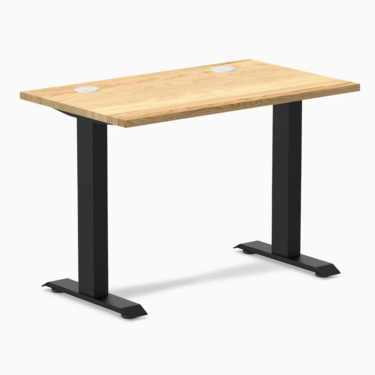 Desky Desky Zero Mini Hardwood Desk White Oak 40 x 24 in with Grommets Matte Black — product photo