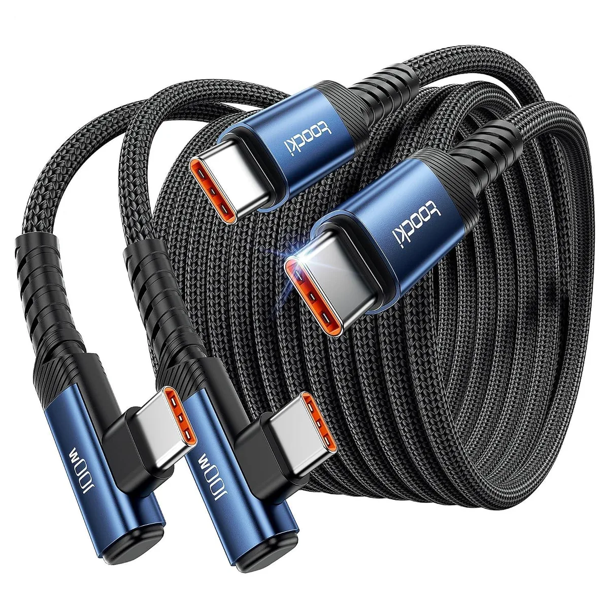 Kootion Kootion USB C Cable 2-Pack 10ft 100W Right Angle USB 2.0 — product photo